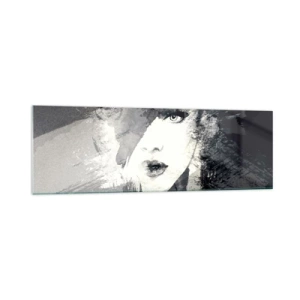 Glass picture - From Behind Grey Voile - 160x50 cm