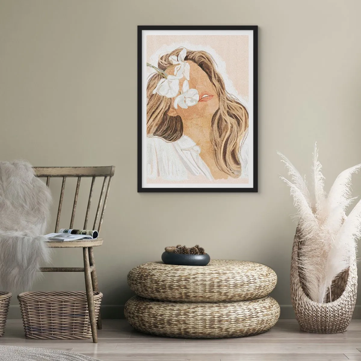 Poster in black frame - In Elation Among Flowers - 61x91 cm