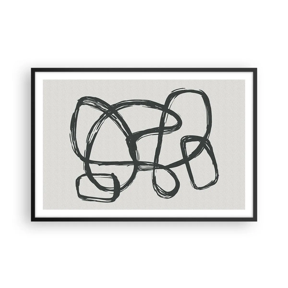 Poster in black frame - Abstract in Loops - 91x61 cm