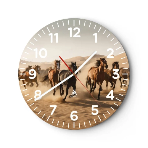 Wall clock - Clock on glass - Free as a Wind - 40x40 cm