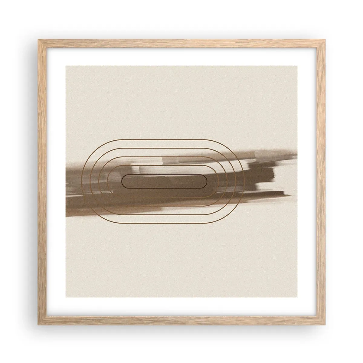 Poster in light oak frame - Blast of Grey - 50x50 cm