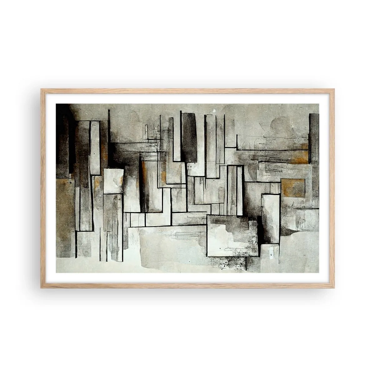 Poster in light oak frame - Power of Simplicity - 91x61 cm