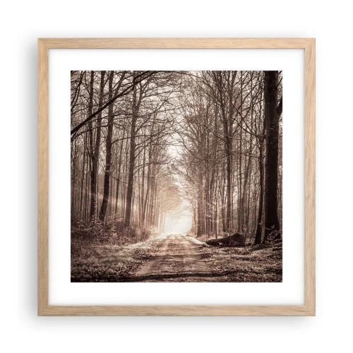 Poster in light oak frame - Cathedral of the Forest - 40x40 cm