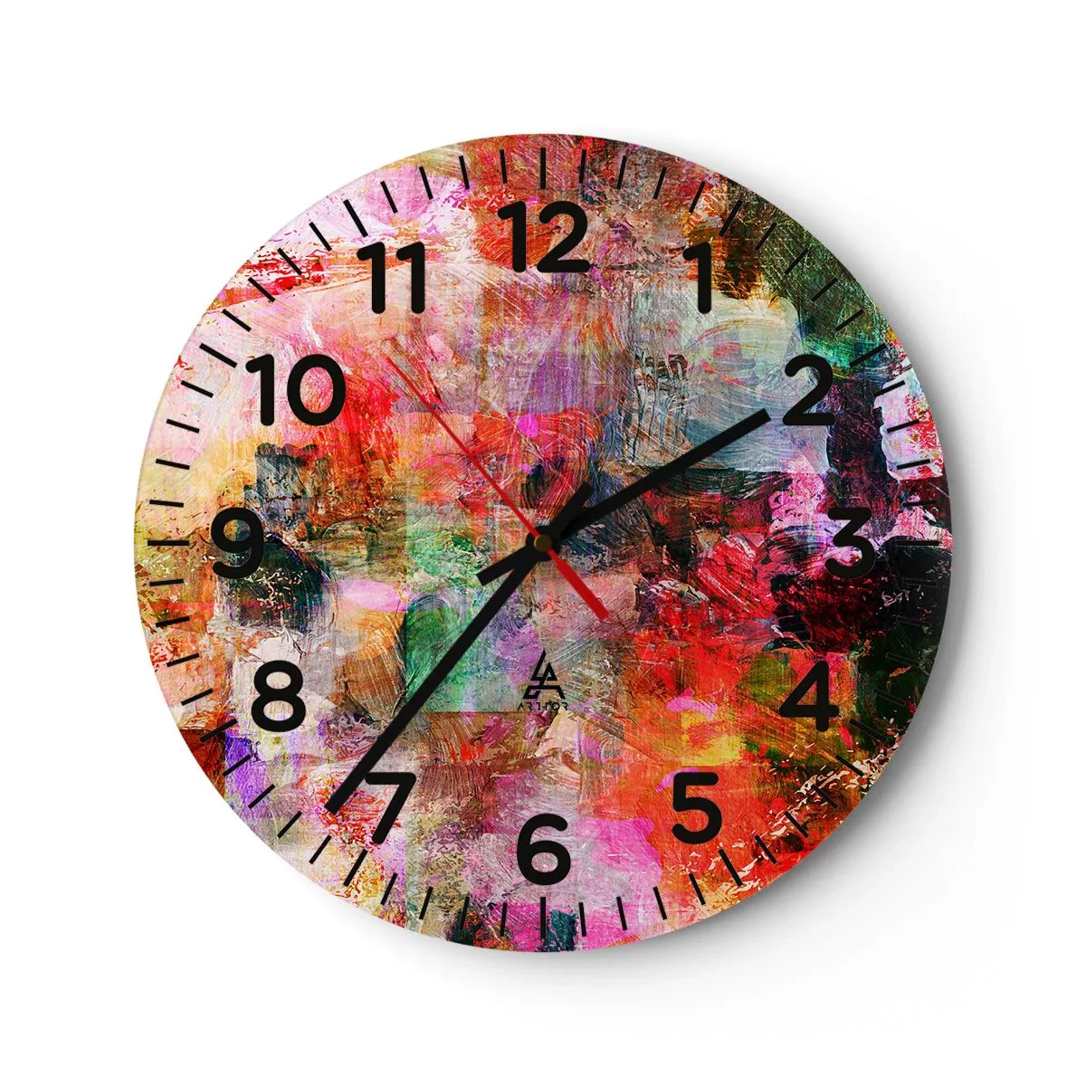 Wall clock - Clock on glass - Journey through Pink - 40x40 cm