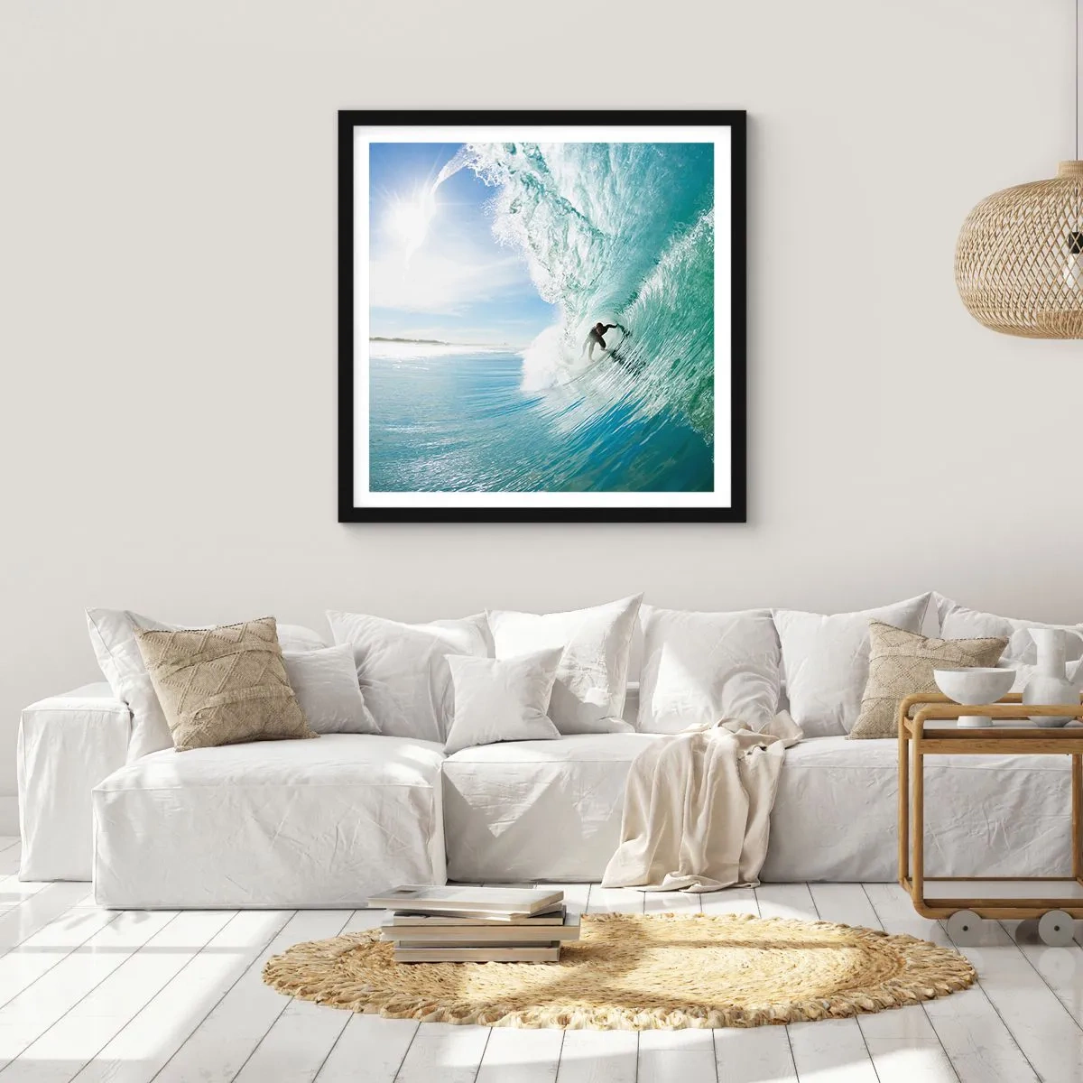 Poster in black frame - Riding the Wave - 50x50 cm