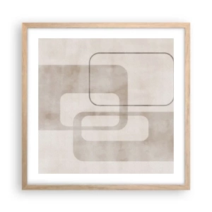 Poster in light oak frame - Geometrical Grout - 50x50 cm