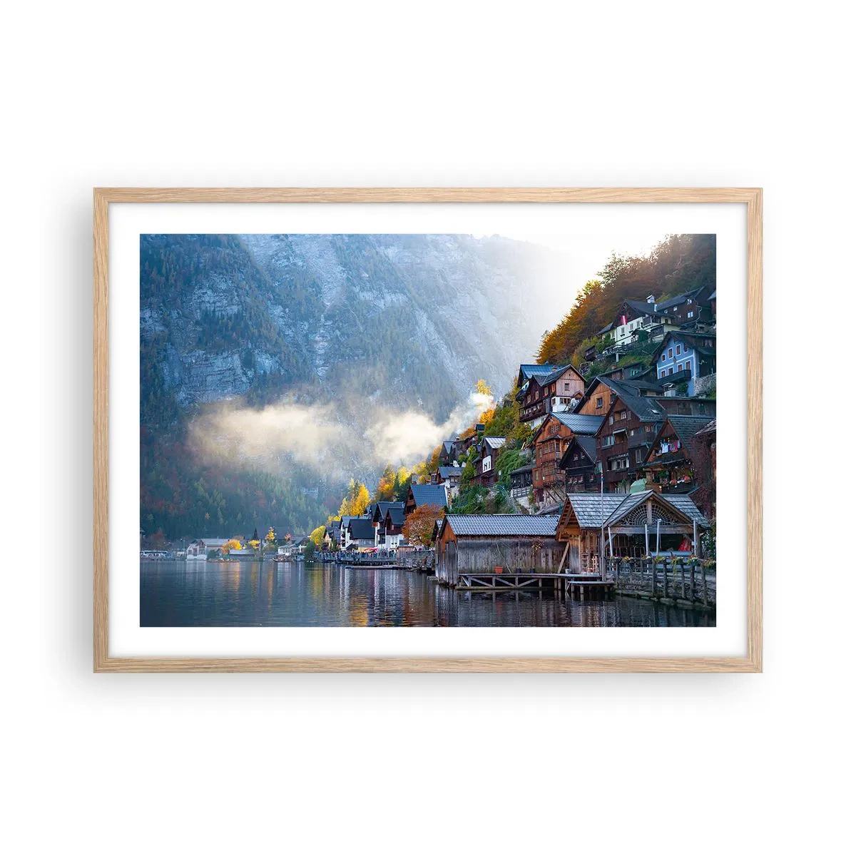 Poster in light oak frame - Alpine Atmosphere - 70x50 cm
