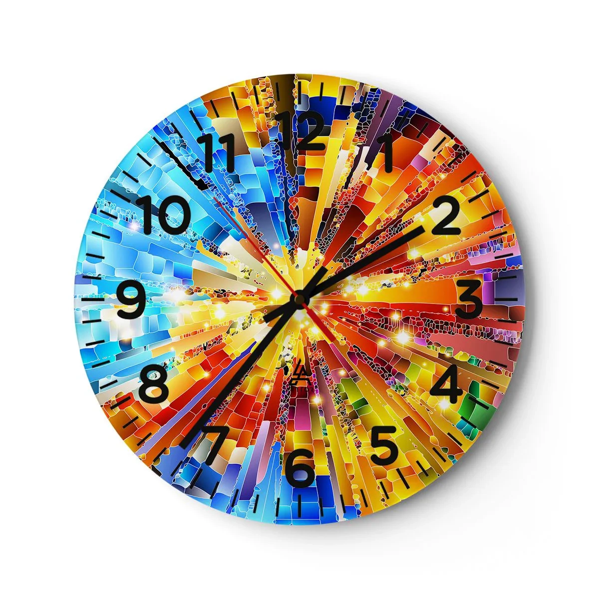 Wall clock - Clock on glass - In Medias Res - 40x40 cm