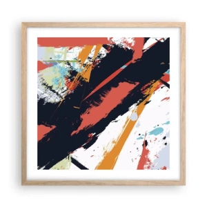 Poster in light oak frame - Dynamic Composition - 50x50 cm