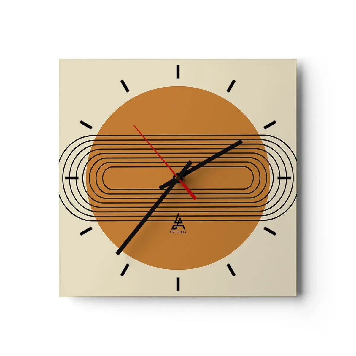 Wall clock - Clock on glass - Perfect Plan - 40x40 cm