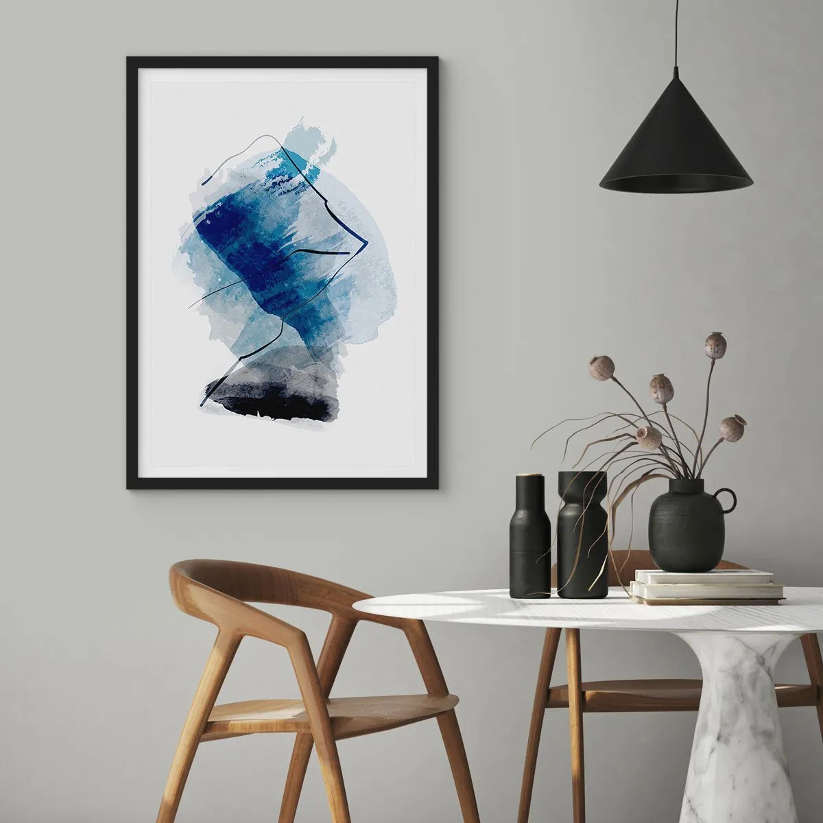 Poster in black frame - Ice Mountain - 40x50 cm