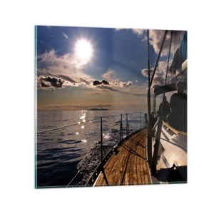 Glass picture - Under the Sails towards the Sun - 40x40 cm