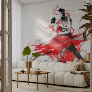 Photo Wallpaper Premium Sand - Tango - Rhythm of Passion - Abstraction, Dance, Dancer - 100x70 cm