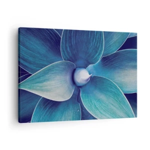 Canvas picture - Close-up of an abstract flower in shades of blue - 70x50cm - Blue from the Sky - Modern wall decoration for the living room and bedroom ARTTOR