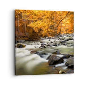 Canvas picture - Brook in a Golden Forest - 30x30 cm