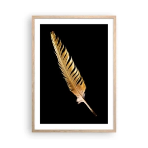Poster in light oak frame - High-Class Feather - 50x70 cm