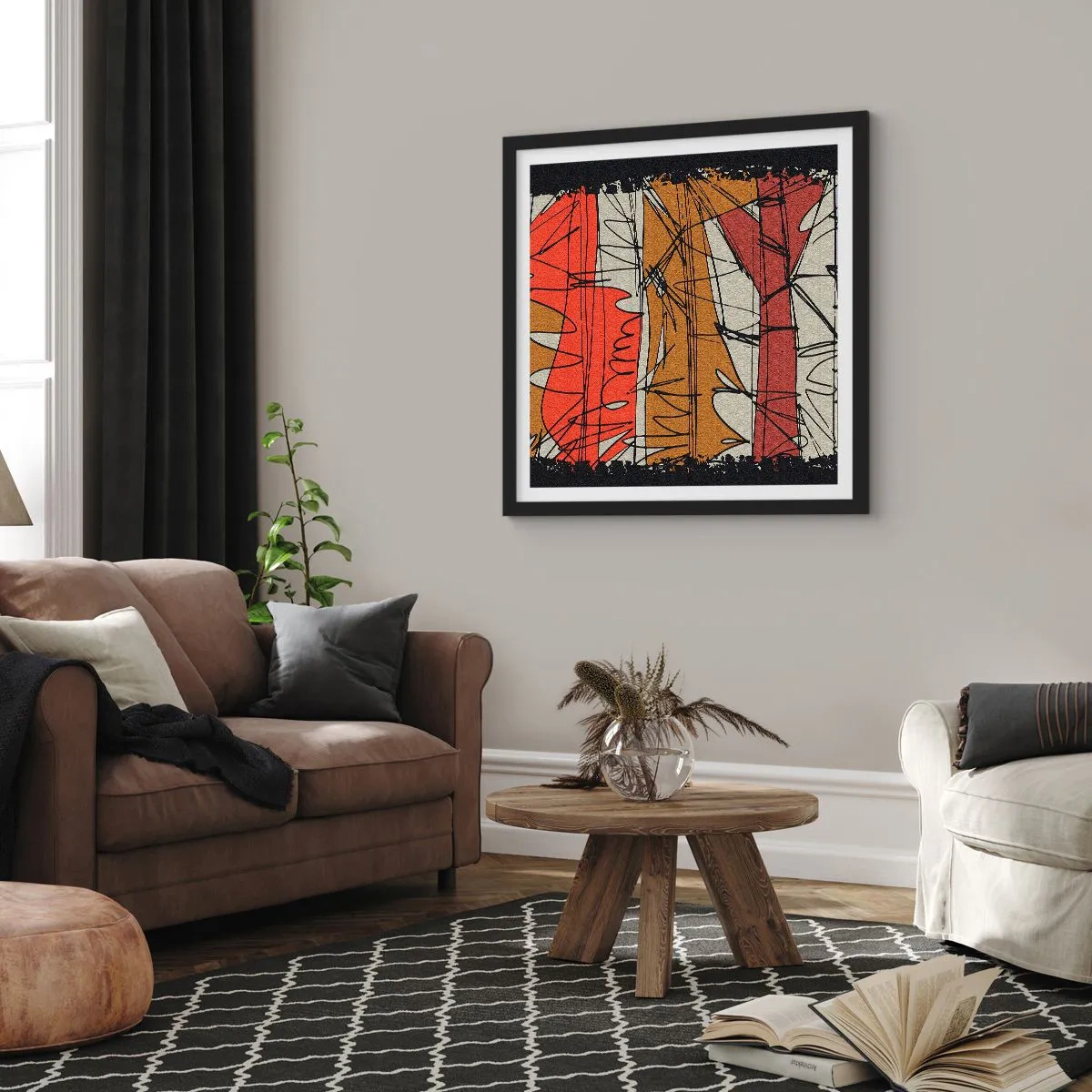 Poster in black frame - Spontaneous Composition - 50x50 cm