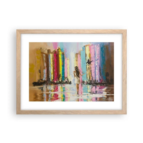 Poster in light oak frame - Follow Me - 40x30 cm