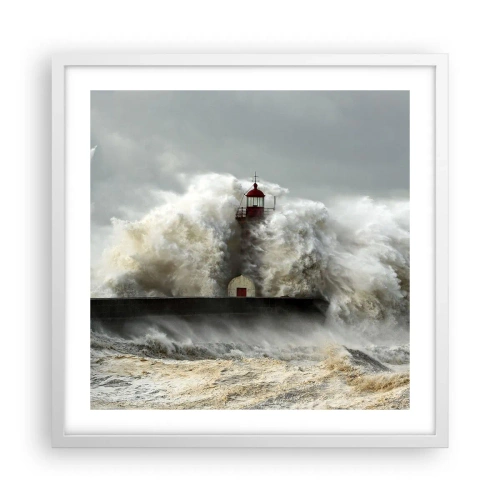 Poster in white frmae - Rage of the Ocean - 50x50 cm