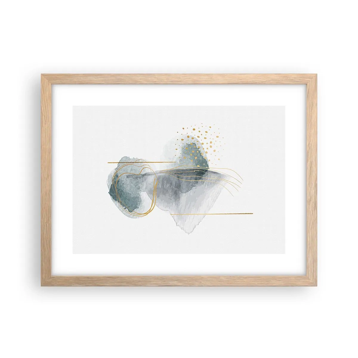 Poster in light oak frame - On the Relationships of Grey and Gold - 40x30 cm