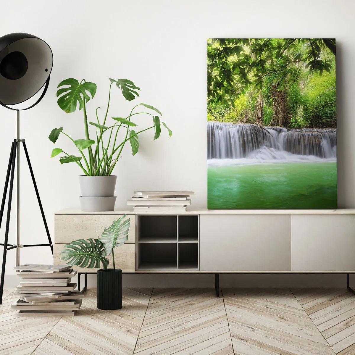 Canvas picture - Cascade in Green - 50x70 cm