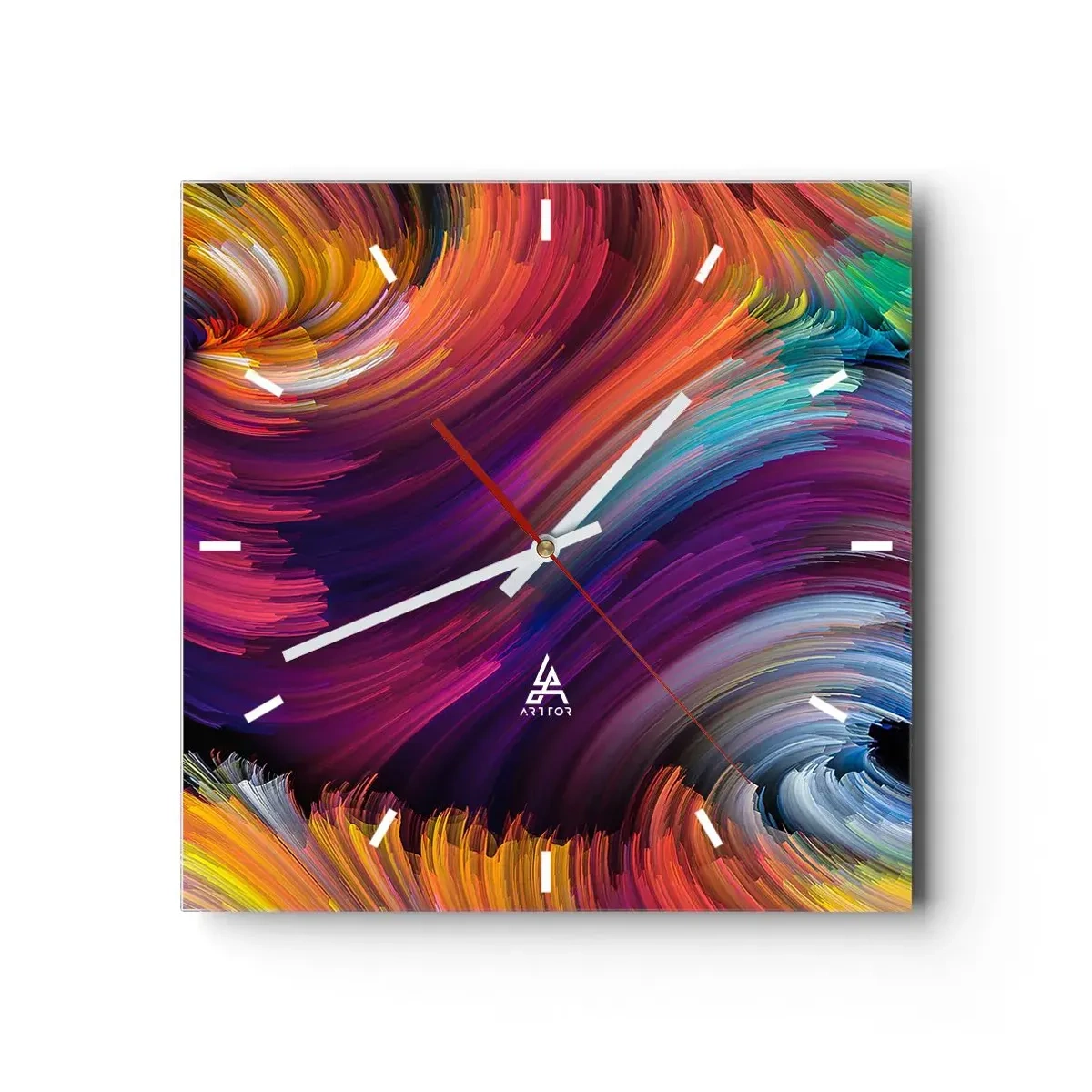 Wall clock - Clock on glass - Beginning of New World - 40x40 cm