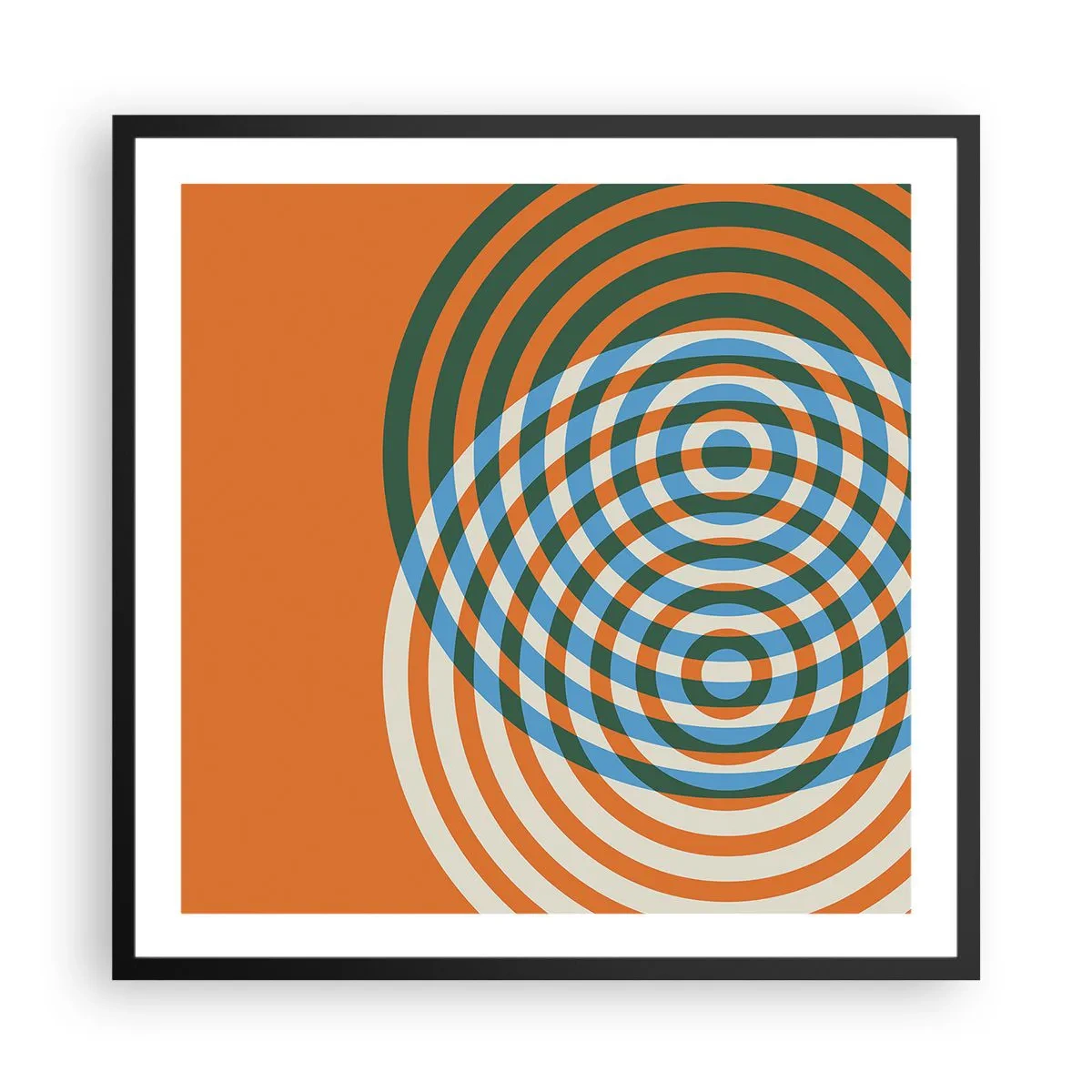 Poster in black frame - Abstract Variation on a Circle - 60x60 cm