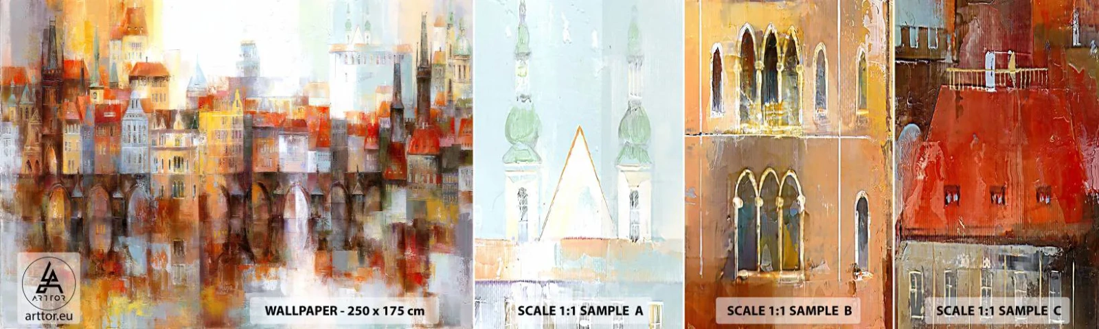 Photo Wallpaper Sample Standard Eco - Under The Bridge It Is Also Pretty - City, Prague, Architecture - 100x30 cm