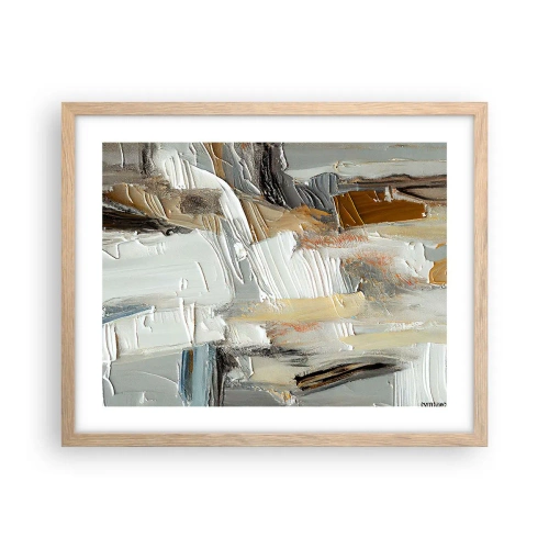 Poster in light oak frame - Layers of Colour - 50x40 cm