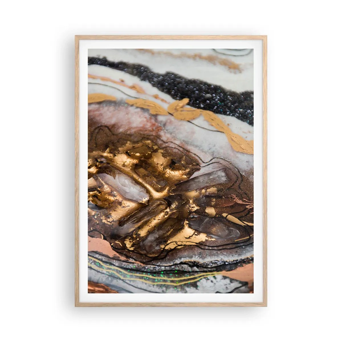 Poster in light oak frame - Element of the Earth - 70x100 cm