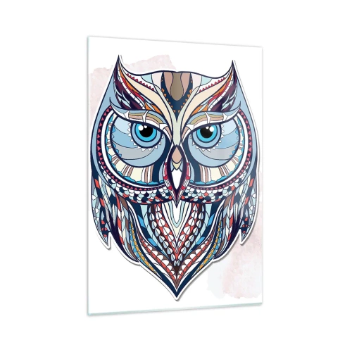 Glass picture - Ornamental Owl - 50x70 cm