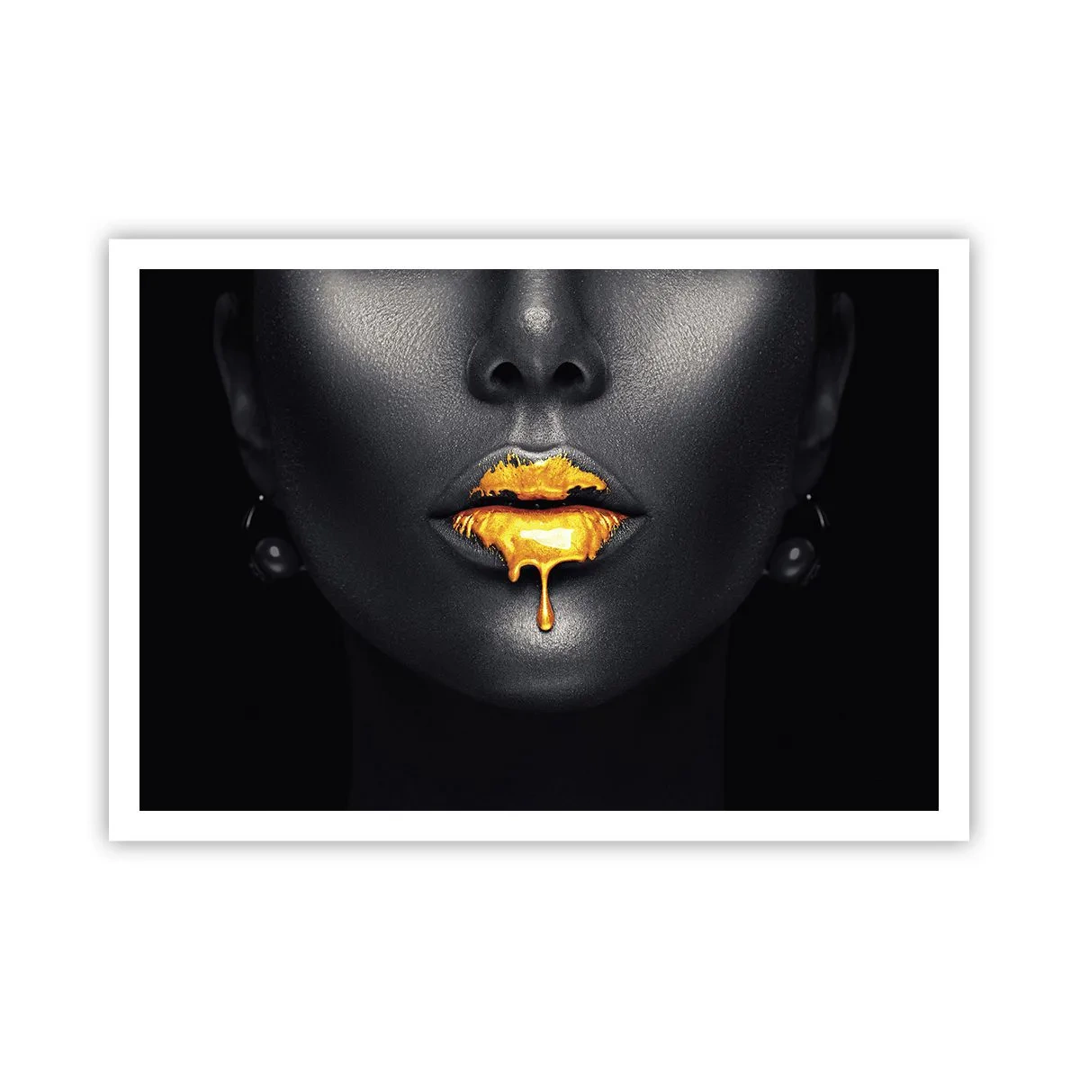 Poster - Golden Lips - 100x70 cm