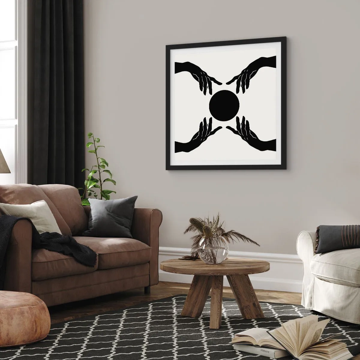 Poster in black frame - Secret Sign - 30x30 cm