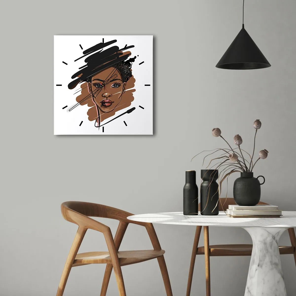 Wall clock - Clock on glass - Sweet Like Chocolate - 30x30 cm