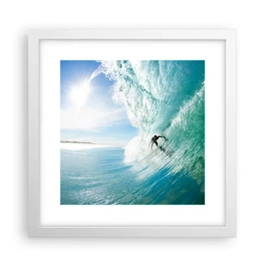 Poster in white frmae - Riding the Wave - 30x30 cm