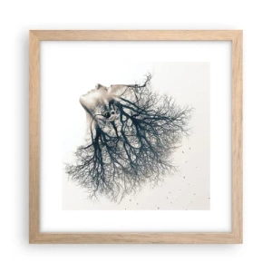 Poster in light oak frame - Listening to the Whisper of the Trees - 30x30 cm