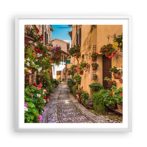 Poster in white frmae - Italian Back Street - 60x60 cm