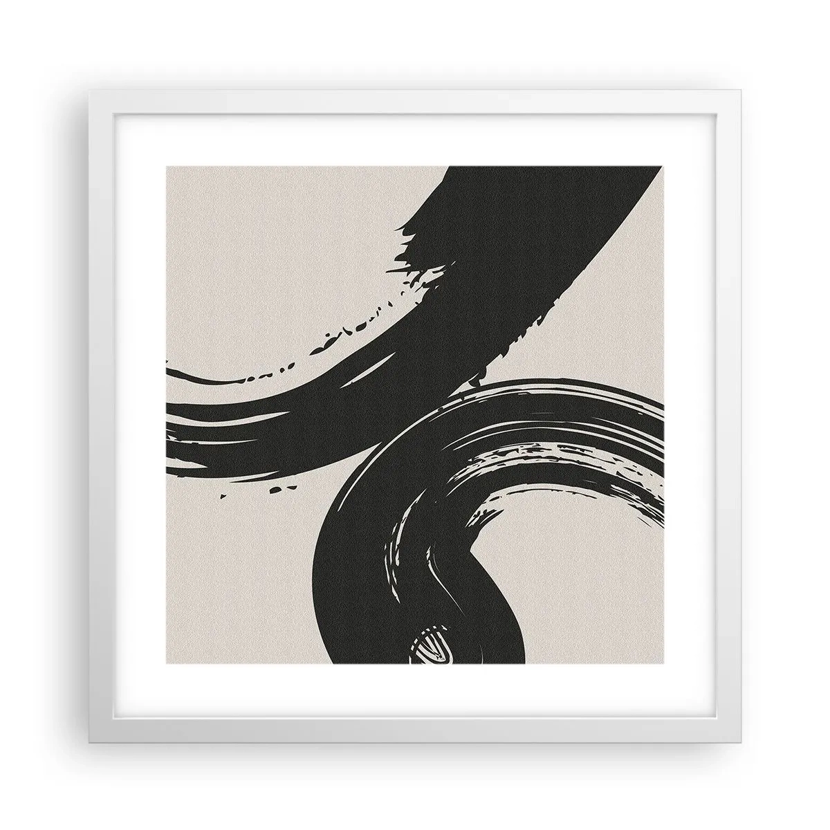 Poster in white frmae - With Big Circural Strokes - 40x40 cm