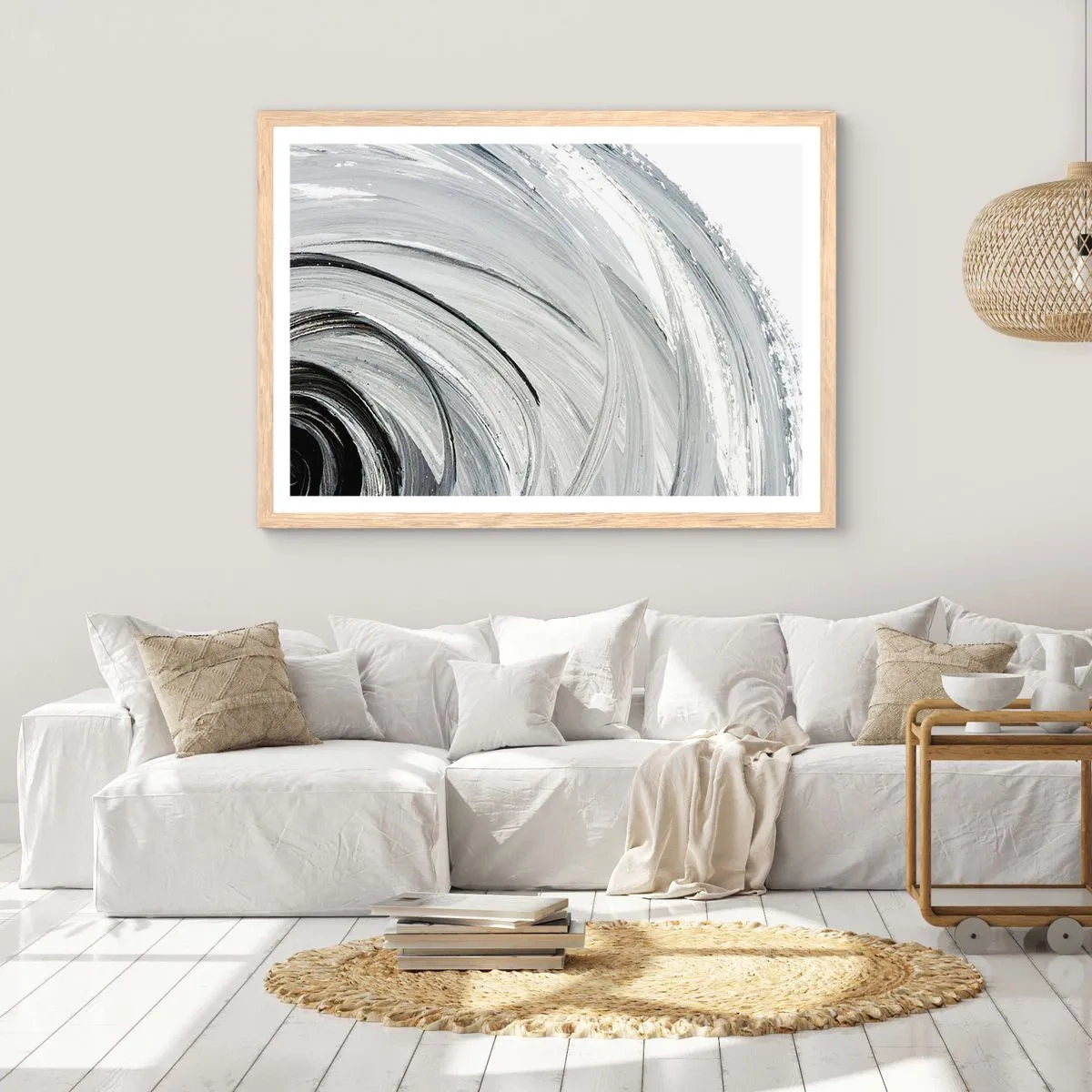 Poster in light oak frame - Orbital Composition - 50x40 cm