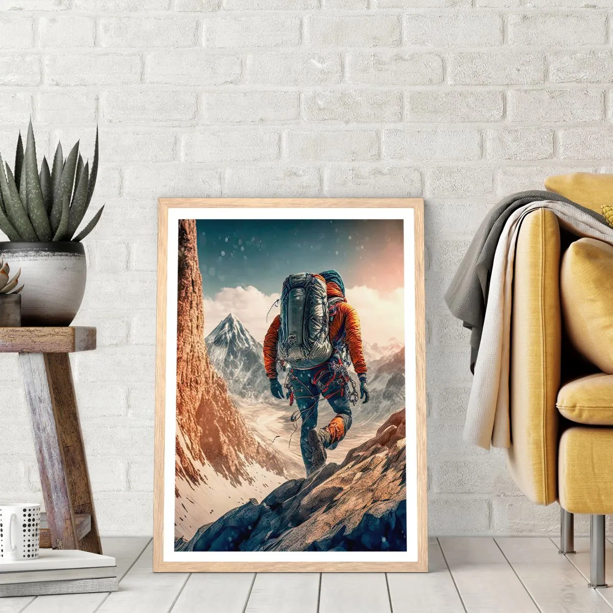 Poster in light oak frame - Lonely Warrior - 30x40 cm