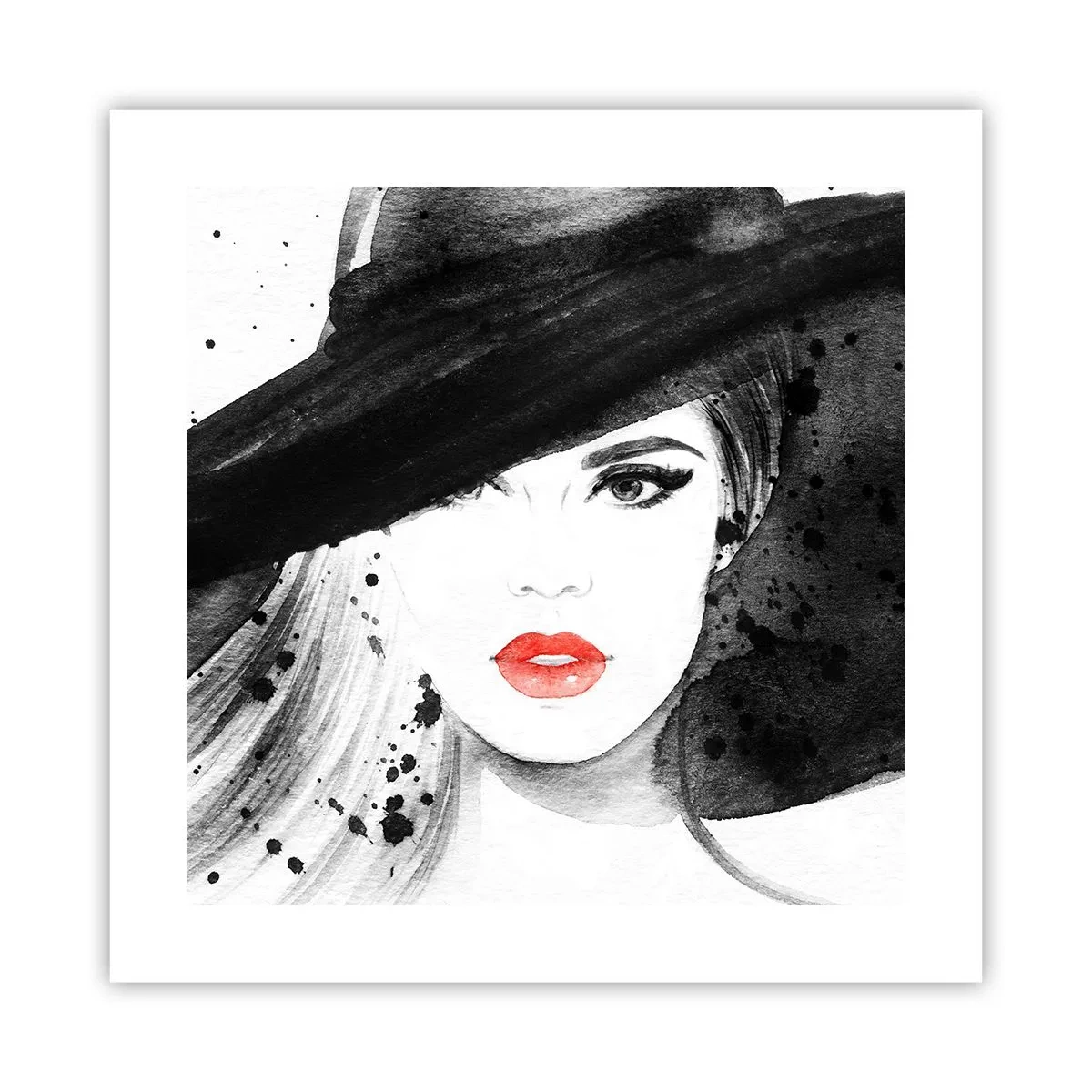 Poster - Lady in Black - 40x40 cm