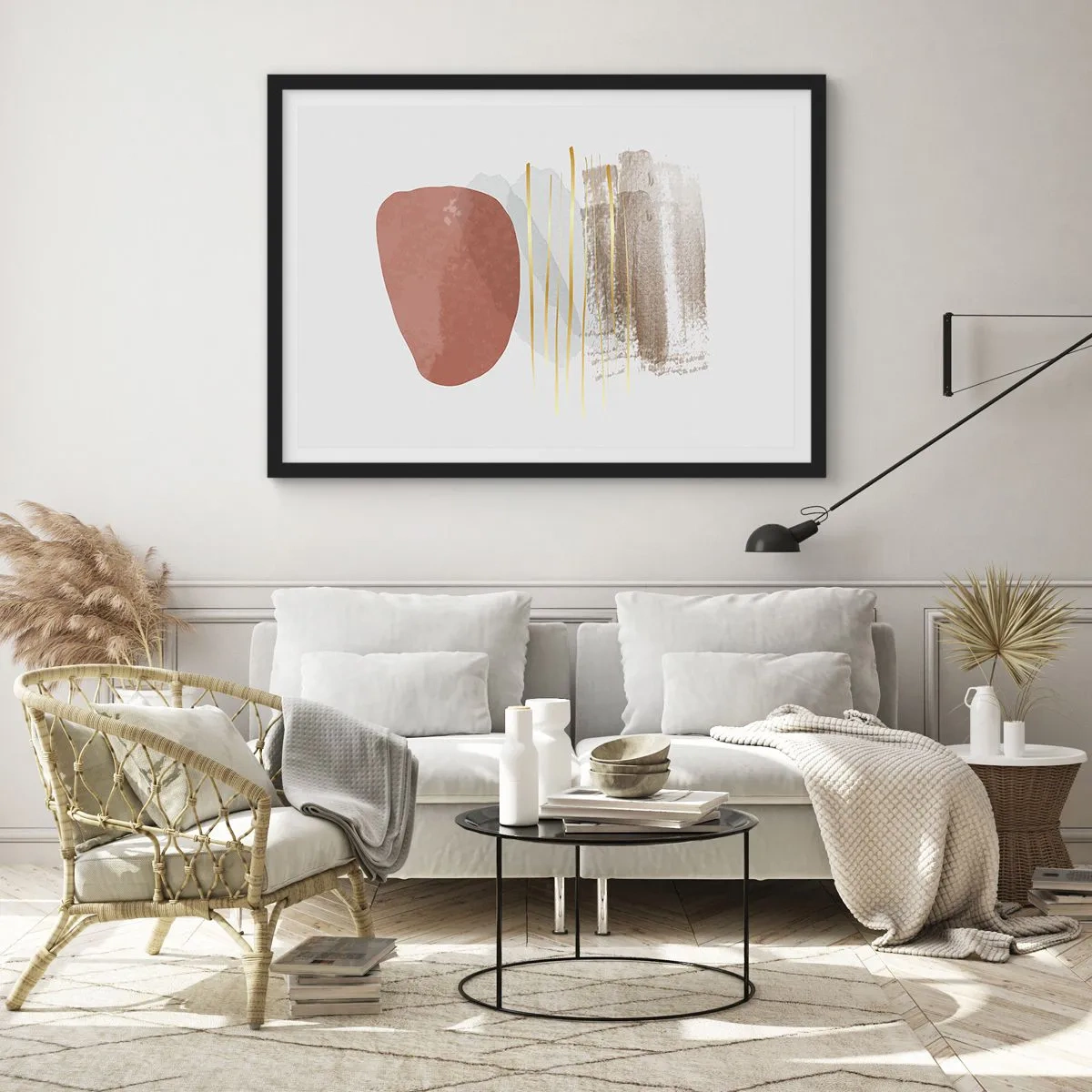 Poster in black frame - Abstract Colonnade - 100x70 cm
