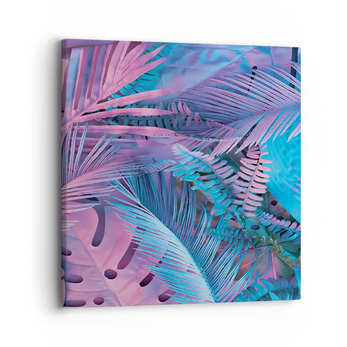 Canvas picture - Tropics in Pink and Blue - 30x30 cm