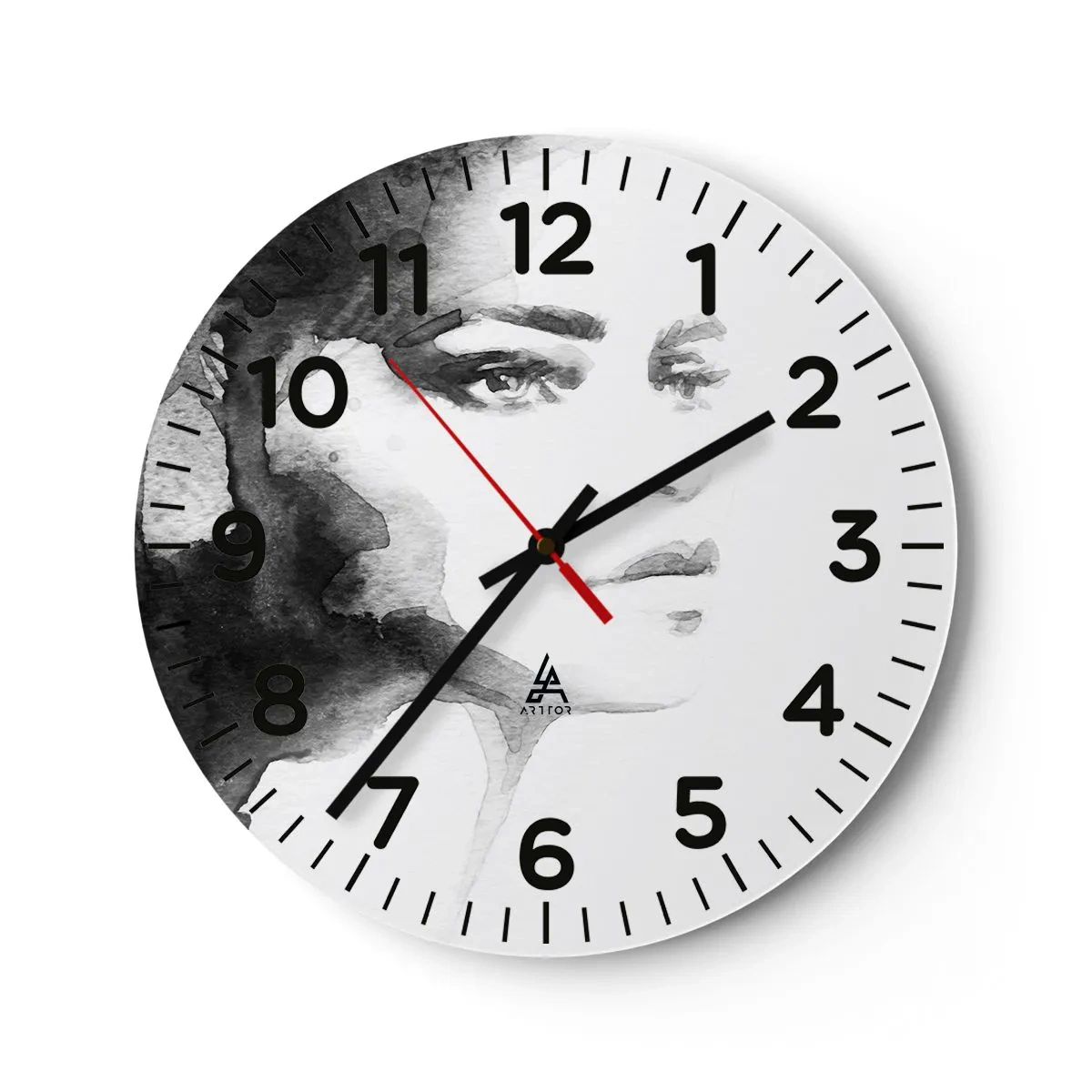 Wall clock - Clock on glass - Created from Mystery and Mist - 40x40 cm