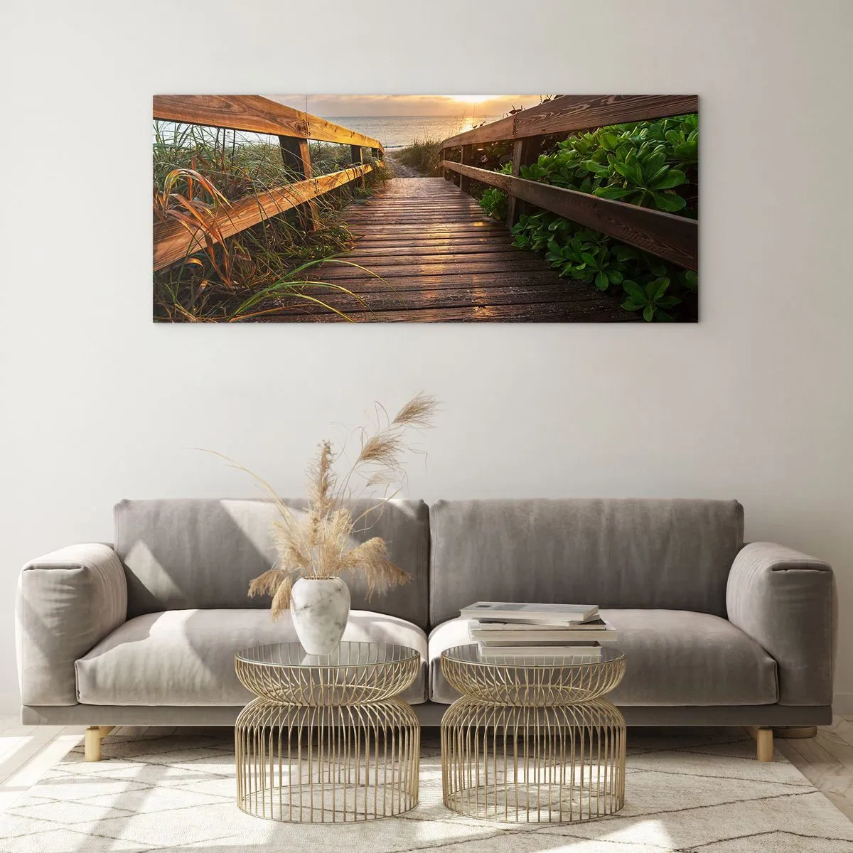 Glass picture - Straigh to the Shore - 160x50 cm