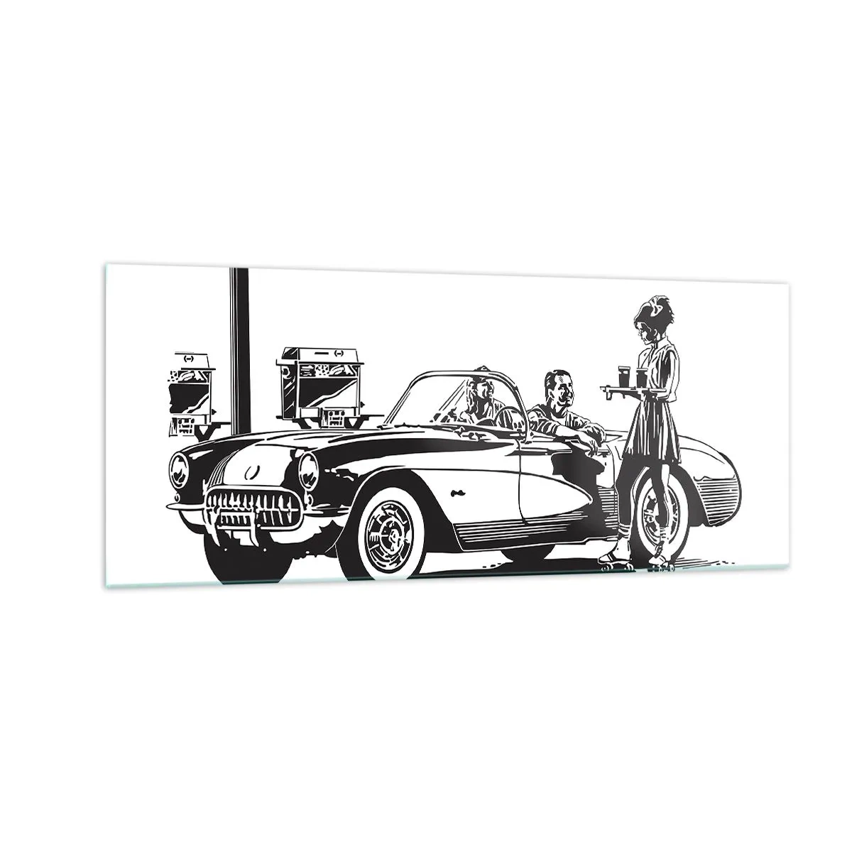 Glass picture - Careless America in the 60-ies - 100x40 cm