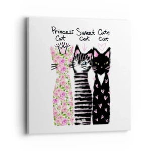 Canvas picture - There Were Three Kittens - 40x40 cm