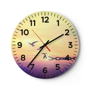 Wall clock - Clock on glass - Victory of Freedom - 40x40 cm