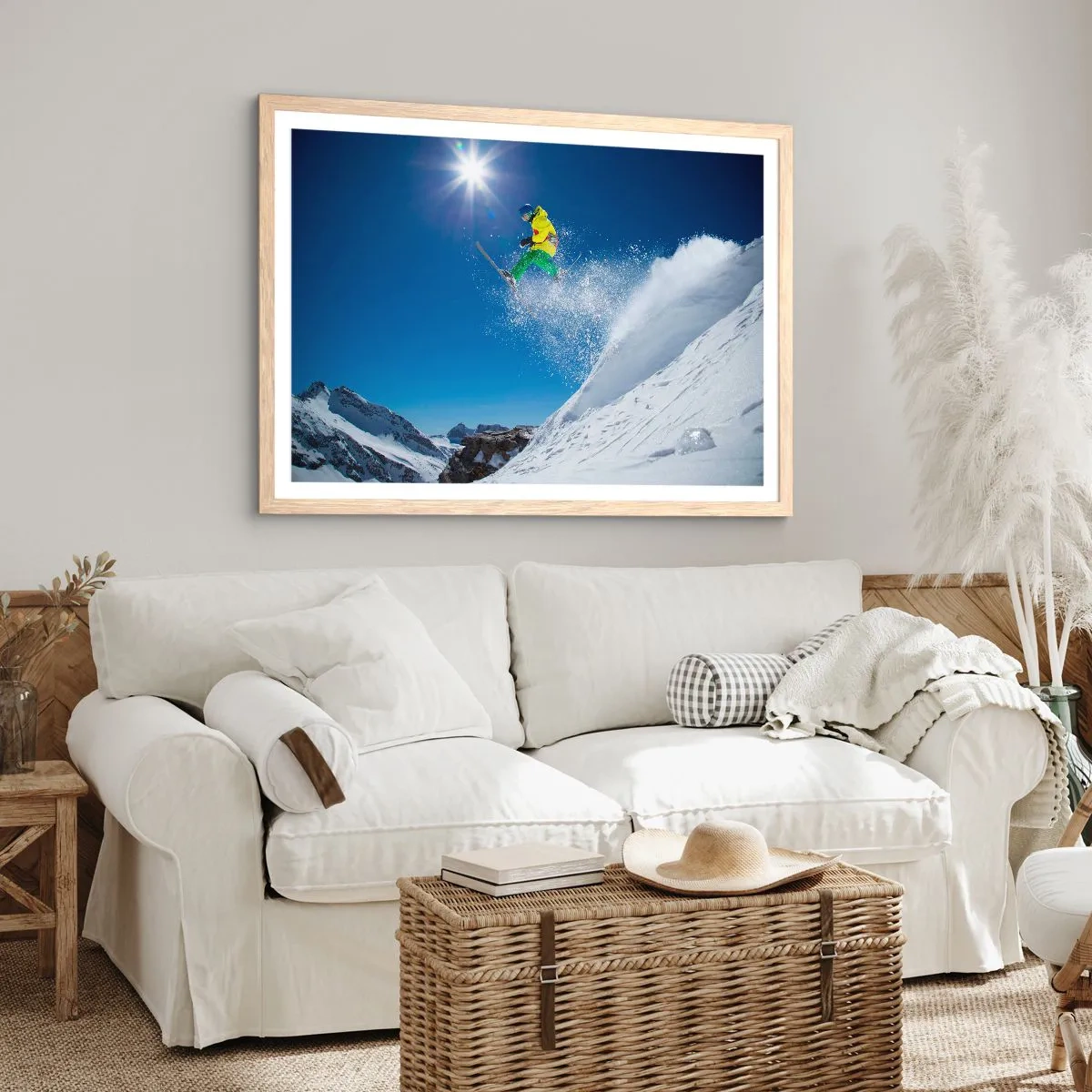 Poster in light oak frame - Dancing with the Mountains - 50x40 cm