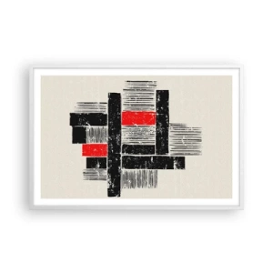 Poster in white frmae - Red and Black - 91x61 cm